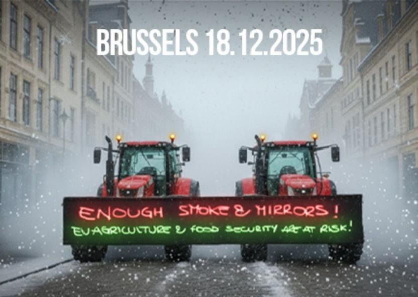 Ūkininkų protesto plakatas. Copa-Cogeca nuotr. 